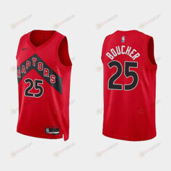 Toronto Raptors 25 Chris Boucher 2022-23 Icon Edition Red Men Jersey