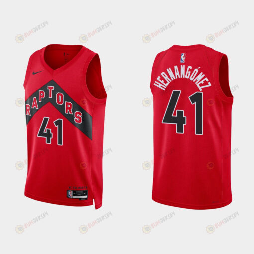 Toronto Raptors 41 Juancho Hernangomez 2022-23 Icon Edition Red Men Jersey