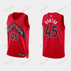 Toronto Raptors 45 Dalano Banton 2022-23 Icon Edition Red Men Jersey