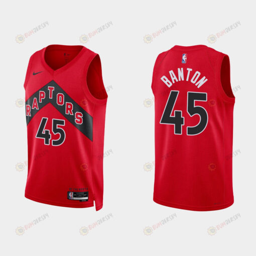 Toronto Raptors 45 Dalano Banton 2022-23 Icon Edition Red Men Jersey