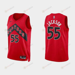 Toronto Raptors 55 Josh Jackson 2022-23 Icon Edition Red Men Jersey