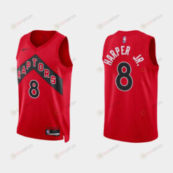 Toronto Raptors 8 Ron Harper Jr. 2022-23 Icon Edition Red Men Jersey