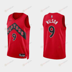 Toronto Raptors 9 D. J. Wilson 2022-23 Icon Edition Red Men Jersey