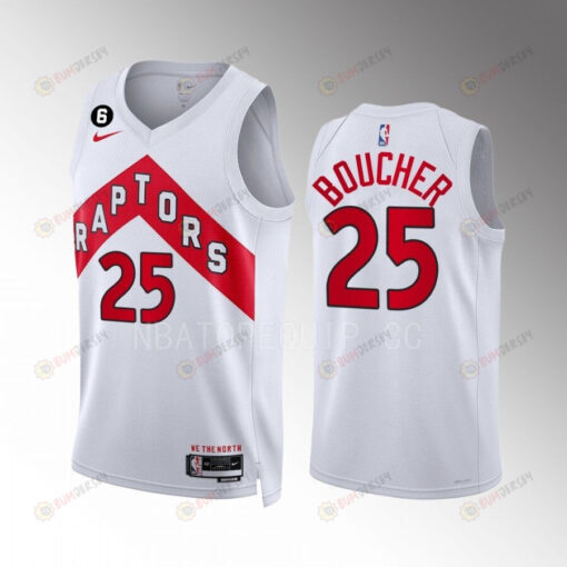 Toronto Raptors Chris Boucher 25 White Association Edition Men Jersey 2022-23 Swingman