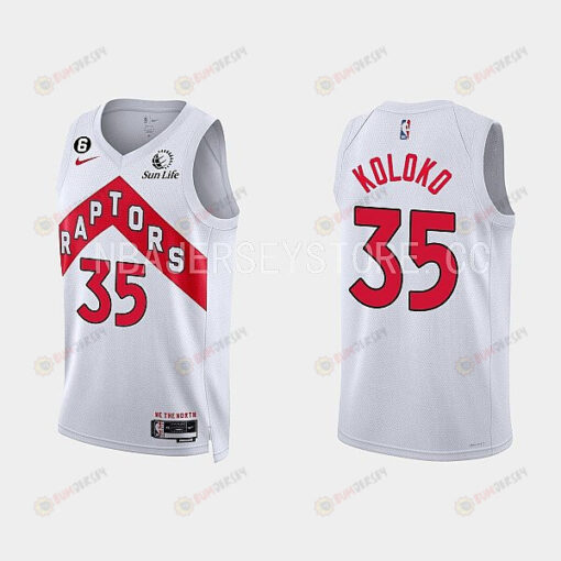 Toronto Raptors Christian Koloko 35 2022-23 Association Edition White Men Jersey Swingman