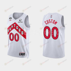 Toronto Raptors Custom 00 2022-23 Association Edition White Men Jersey Swingman