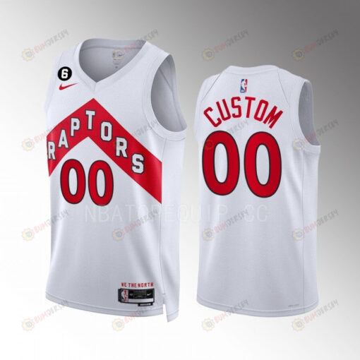 Toronto Raptors Custom 00 White Association Edition Men Jersey 2022-23 Swingman