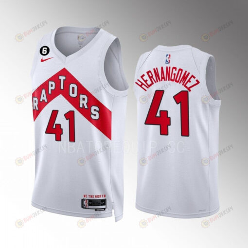 Toronto Raptors Juancho Hernangomez 41 White Association Edition Men Jersey 2022-23 Swingman