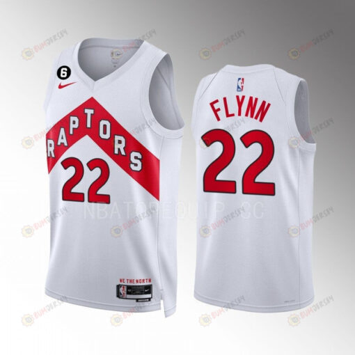 Toronto Raptors Malachi Flynn 22 White Association Edition Men Jersey 2022-23 Swingman