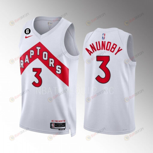 Toronto Raptors OG Anunoby 3 White Association Edition Men Jersey 2022-23 Swingman