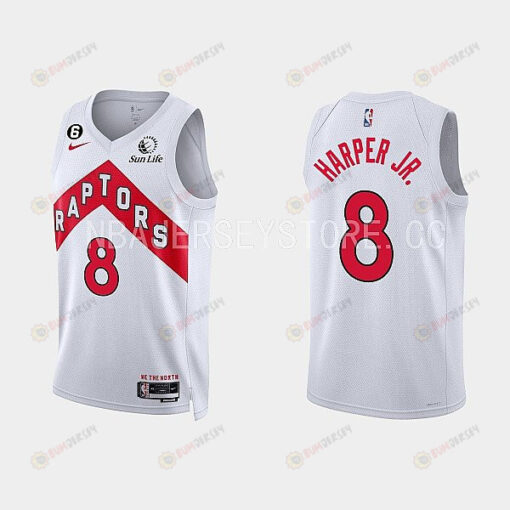 Toronto Raptors Ron Harper Jr. 8 2022-23 Association Edition White Men Jersey Swingman