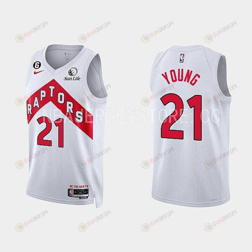 Toronto Raptors Thaddeus Young 21 2022-23 Association Edition White Men Jersey Swingman