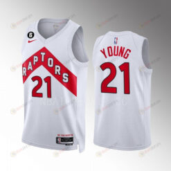 Toronto Raptors Thaddeus Young 21 White Association Edition Men Jersey 2022-23 Swingman