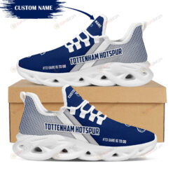 Tottenham Hotspur Logo Custom Name Pattern 3D Max Soul Sneaker Shoes In Blue And Gray