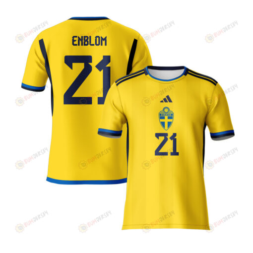 Tove Enblom 21 Sweden 2023 Youth Home Jersey - Yellow - All Over Printed Jersey