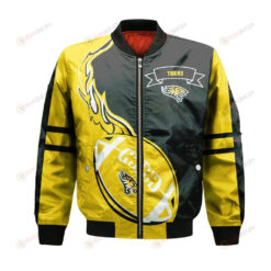 Towson Tigers Bomber Jacket 3D Printed Flame Ball Pattern