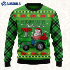 Tractor Santa Ugly Sweaters For Men Women Unisex