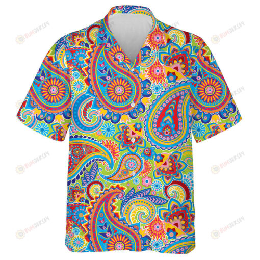 Tradition Asean Paisley Design With Colorful Flowers And Leaves Hawaiian Shirt