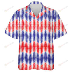 Traditional American Colors In Modern Stylish Abstract Dots Texture Hawaiian Shirt