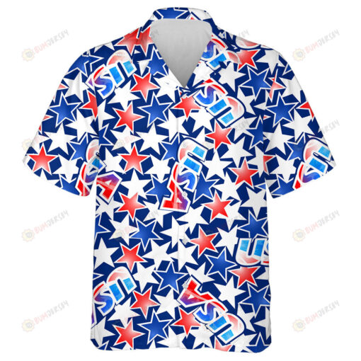 Traditional Colors USA Flag With Stars And Stripes Hawaiian Shirt