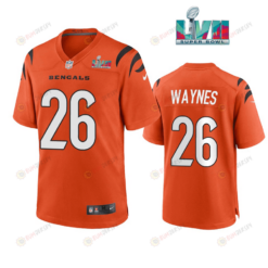 Trae Waynes 26 Cincinnati Bengals Super Bowl LVII Men's Jersey- Orange