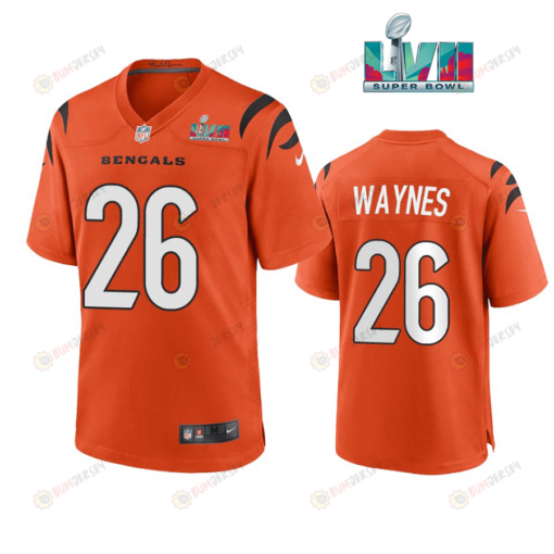 Trae Waynes 26 Cincinnati Bengals Super Bowl LVII Men's Jersey- Orange