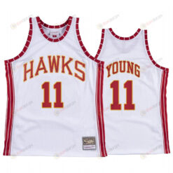 Trae Young 11 Atlanta Hawks Hardwood Classics Jersey White
