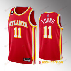 Trae Young 11 Atlanta Hawks Icon Edition Red Jersey 2022-23 Swingman