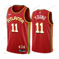 Trae Young 2022-23 Atlanta Hawks Red 11 Icon Edition Jersey - Men Jersey