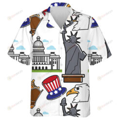 Traveling And Tourism American Symbols And Architecture Hawaiian Shirt