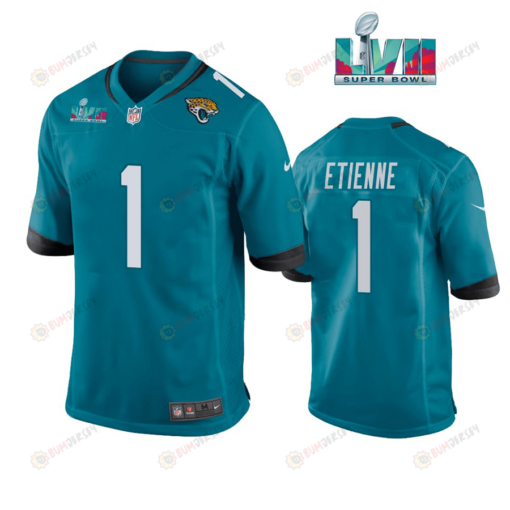 Travis Etienne 1 Jacksonville Jaguars Super Bowl LVII Super Bowl LVII Teal Men's Jersey