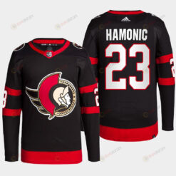 Travis Hamonic 23 Ottawa Senators Black Jersey 2022 Home Primegreen
