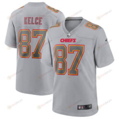 Travis Kelce 87 Kansas City Chiefs Atmosphere Fashion Game Jersey - Gray