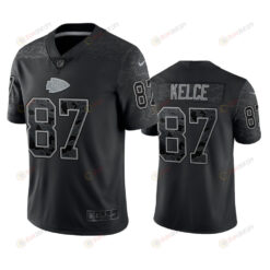 Travis Kelce 87 Kansas City Chiefs Black Reflective Limited Jersey - Men