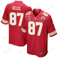 Travis Kelce 87 Kansas City Chiefs Super Bowl LVII Champions 3 Stars Men's Jersey - Red