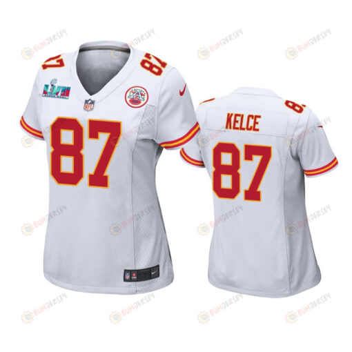 Travis Kelce 87 Kansas City Chiefs Super Bowl LVII Game Jersey - Women White