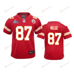 Travis Kelce 87 Kansas City Chiefs Super Bowl LVII Game Jersey - Youth Red