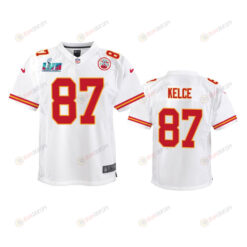 Travis Kelce 87 Kansas City Chiefs Super Bowl LVII Game Jersey - Youth White