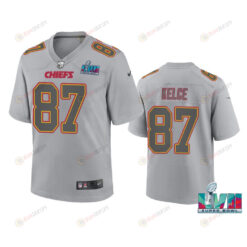 Travis Kelce 87 Kansas City Chiefs Super Bowl LVII Youth Atmosphere Game Jersey - Gray