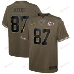 Travis Kelce Kansas City Chiefs 2022 Salute To Service Player Limited Jersey - Olive