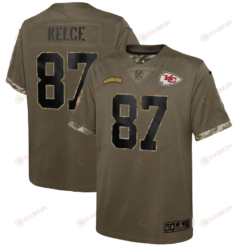 Travis Kelce Kansas City Chiefs Youth 2022 Salute To Service Player Limited Jersey