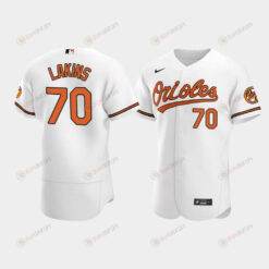 Travis Lakins 70 Baltimore Orioles White Home Jersey Jersey