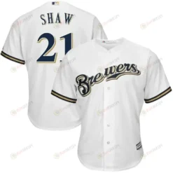 Travis Shaw Milwaukee Brewers Home Official Cool Base Player Jersey - White