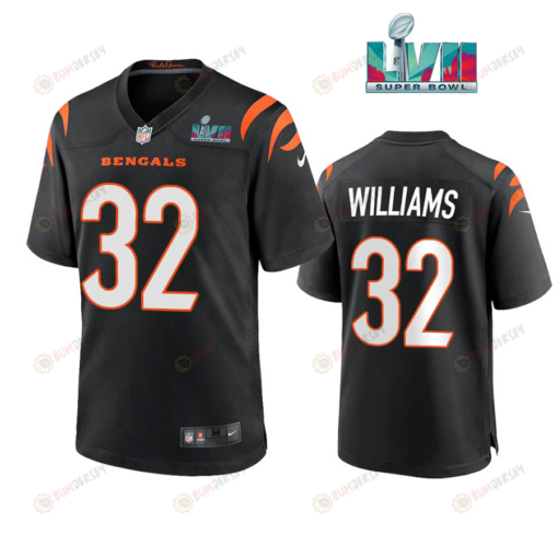 Trayveon Williams 32 Cincinnati Bengals Super Bowl LVII Men's Jersey