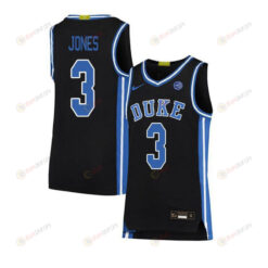 Tre Jones 3 Elite Duke Blue Devils Basketball Jersey Black