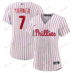 Trea Turner 7 Philadelphia Phillies Women Home Jersey - White