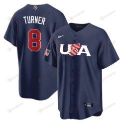 Trea Turner 8 USA Baseball 2023 World Baseball Classic Jersey - Navy