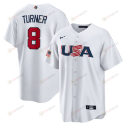 Trea Turner 8 USA Baseball 2023 World Baseball Classic Jersey - White