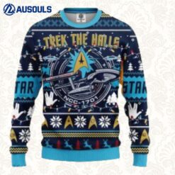 Trek The Halls Knitted Christmas Star Trek Xmas Ugly Sweaters For Men Women Unisex