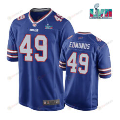Tremaine Edmunds 49 Buffalo Bills Game Super Bowl LVII Logo Player Men Jersey - Royal Jersey